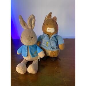 Peter Rabbit Lot of 2 Stuffed Animals 8”- 9” Tall